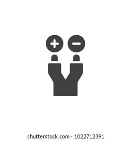 Electric wire icon vector, filled flat sign, solid pictogram isolated on white. Cable symbol, logo illustration.