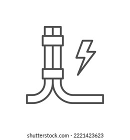 Electric wire line outline icon