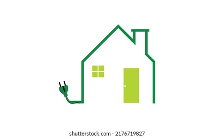 electric wire with plug showing house