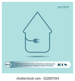 electric wire with plug showing house