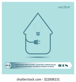 electric wire with plug showing house