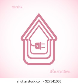 electric wire with plug showing house