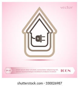 electric wire with plug showing house