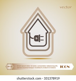 electric wire with plug showing house