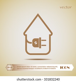 electric wire with plug showing house