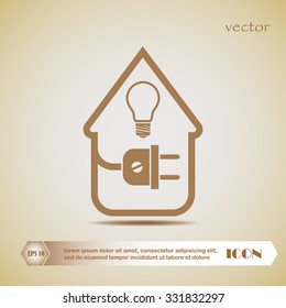 electric wire with plug showing house