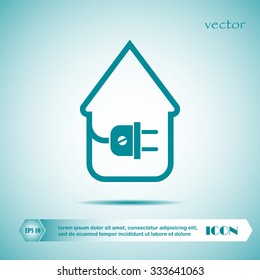 electric wire with plug showing house