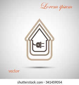 electric wire with plug showing house