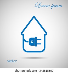 electric wire with plug showing house