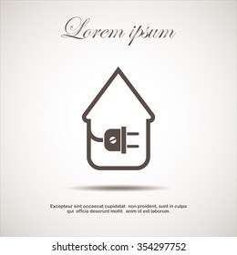 electric wire with plug showing house