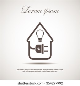electric wire with plug showing house