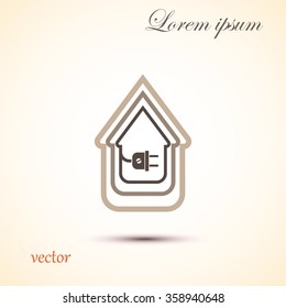 electric wire with plug showing house
