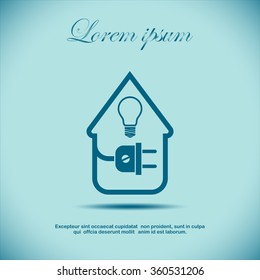 electric wire with plug showing house