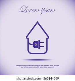 electric wire with plug showing house