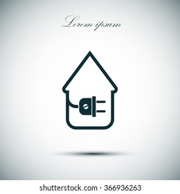 electric wire with plug showing house