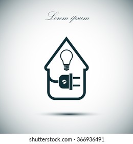 electric wire with plug showing house