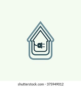 electric wire with plug showing house