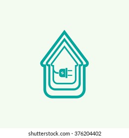 electric wire with plug showing house
