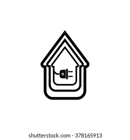 electric wire with plug showing house