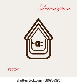 electric wire with plug showing house