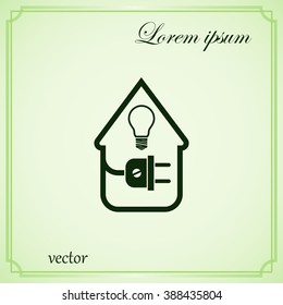 electric wire with plug showing house