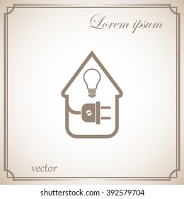 electric wire with plug showing house