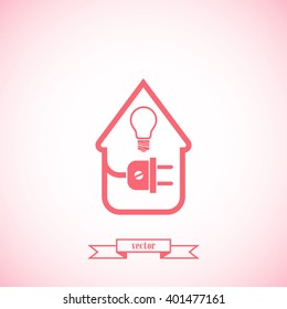electric wire with plug showing house