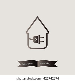 electric wire with plug showing house