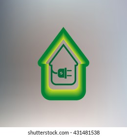 electric wire with plug showing house