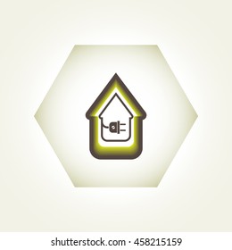 electric wire with plug showing house