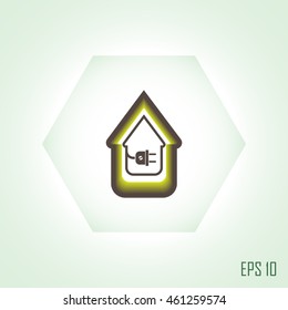 electric wire with plug showing house