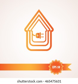 electric wire with plug showing house