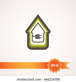 electric wire with plug showing house