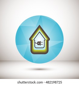 electric wire with plug showing house