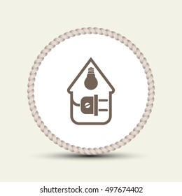 electric wire with plug showing house
