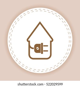 electric wire with plug showing house