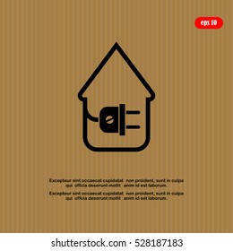 electric wire with plug showing house