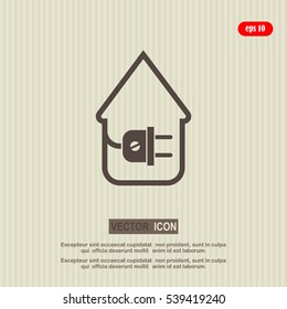 electric wire with plug showing house