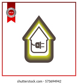 electric wire with plug showing house