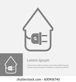 electric wire with plug showing house
