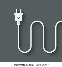 electric wire with plug - vector illustration. eps 10