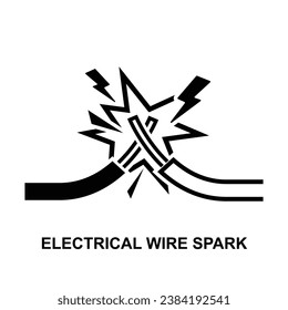 Electric wire spark icon isolated on background vector illustration.