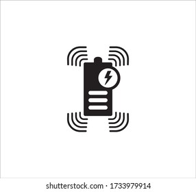 electric wireless battery recharging vector icon logo design template