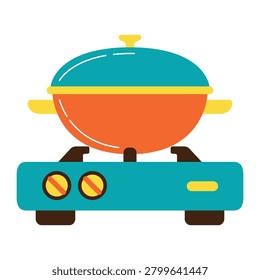 Electric Wok Icon Design. Vector Design