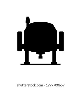Electric wood plunge router. Power tool. Vector drawing on white background.