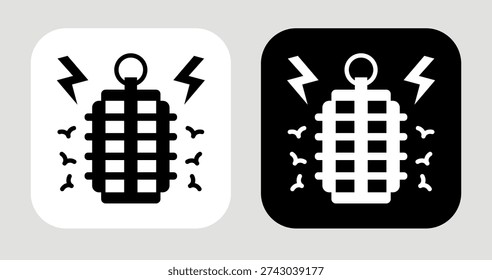 Electric Zapper Icon In Black and White Glyph Style