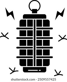 electric zapper solid glyph vector illustration