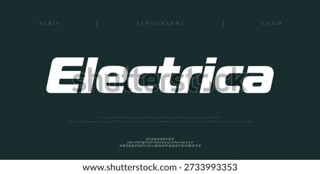 Electrica, Creative digital abstract sport modern alphabet fonts. Typography technology electronic sport digital game music future creative font. vector illustration
