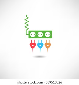 an electrical adapter with three outlets icon