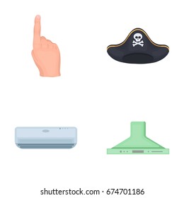 electrical appliance and other web icon in cartoon style.pirate, microclimate icons in set collection.